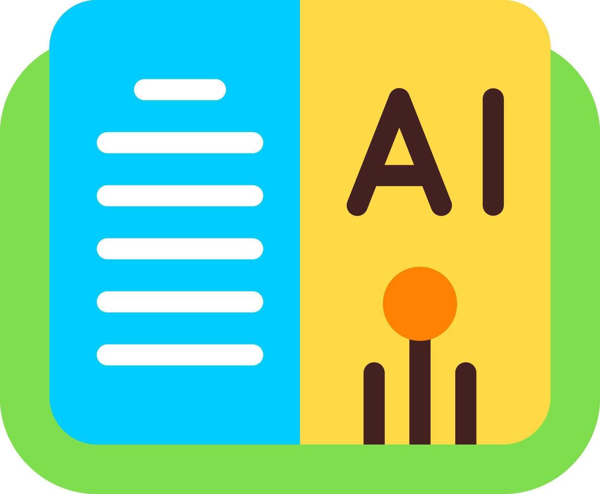 AI Knowledge Flat Icon vector
