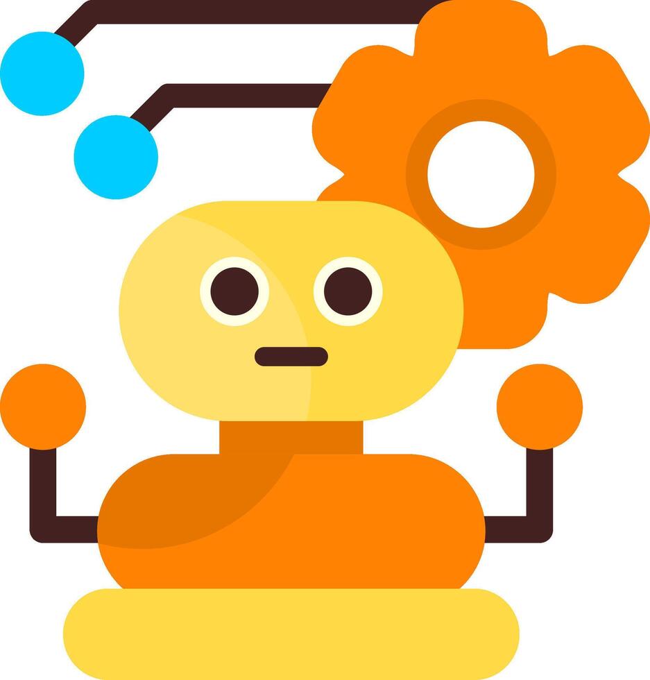 Intelligent AI Assistant Flat Icon vector