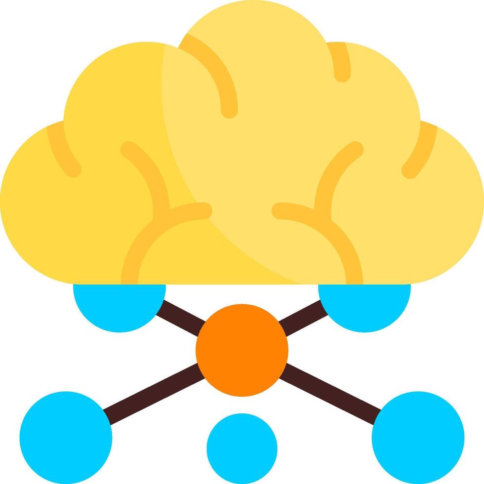 AI System Flat Icon vector