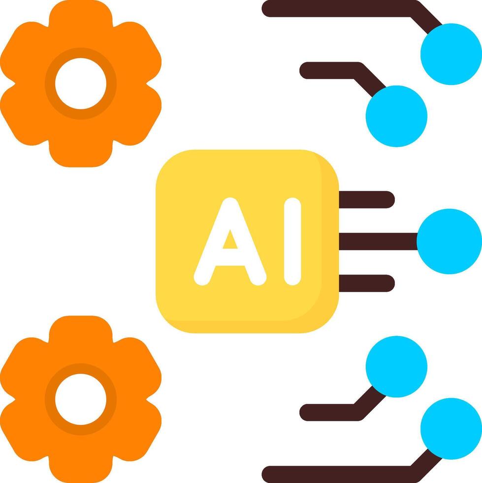 Intelligent Automation Flat Icon vector