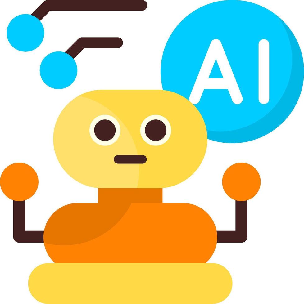 Robotic AI Flat Icon vector