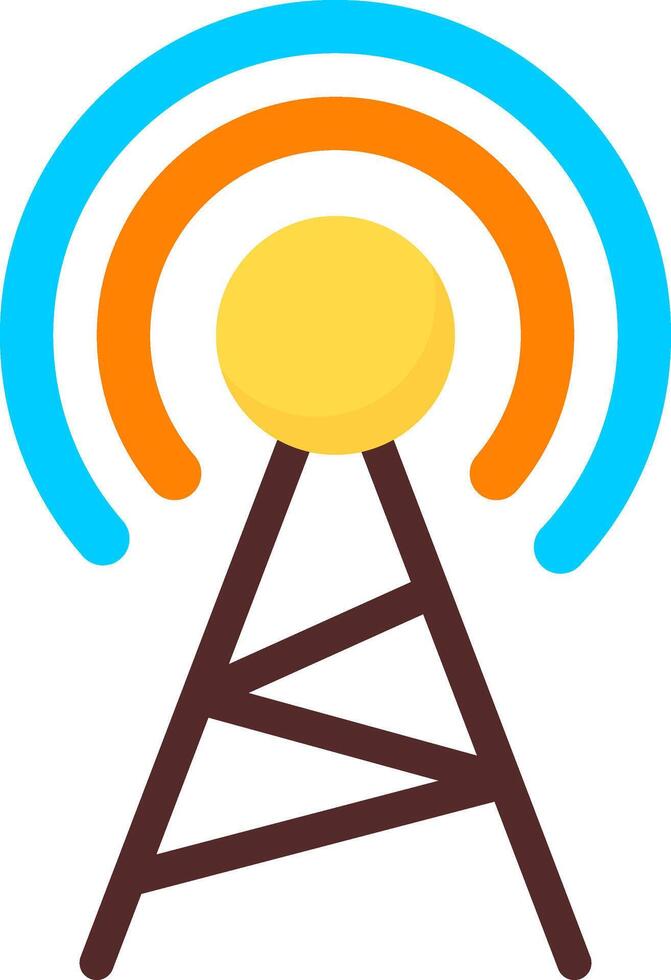 Communication Tower Flat Icon vector