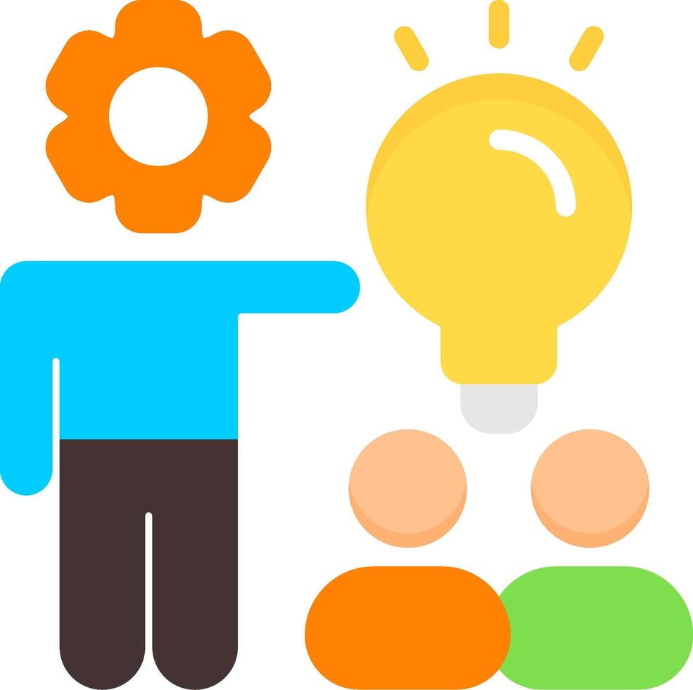 Teamwork Lightbulb Flat Icon vector