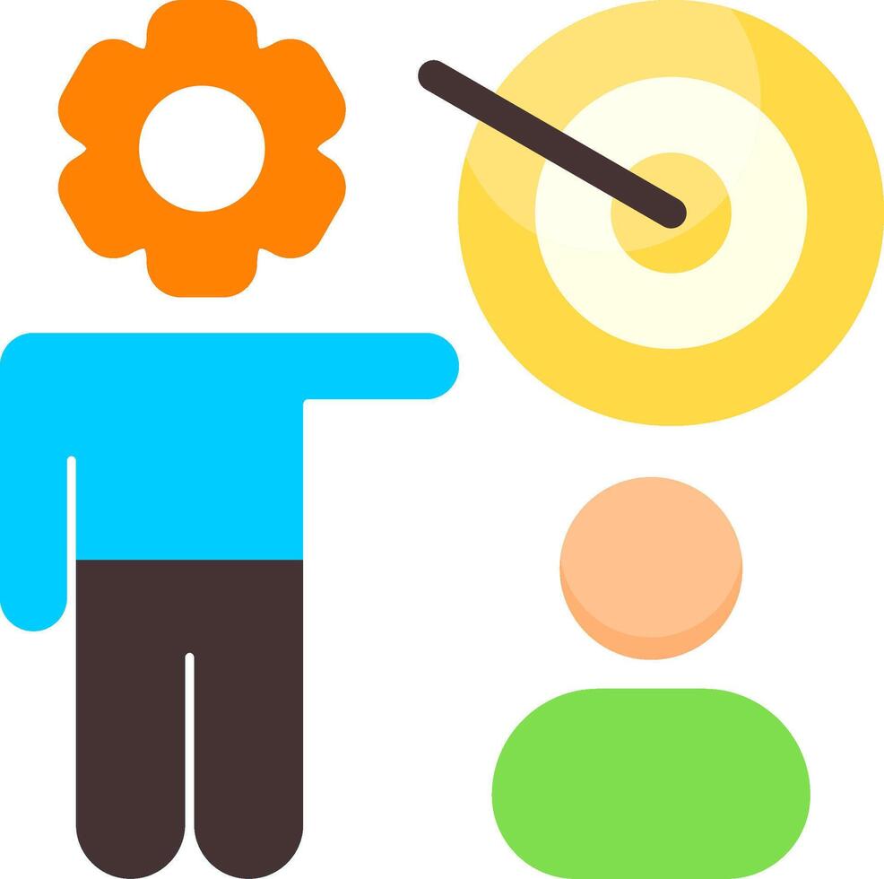 Goal Oriented Team Flat Icon vector