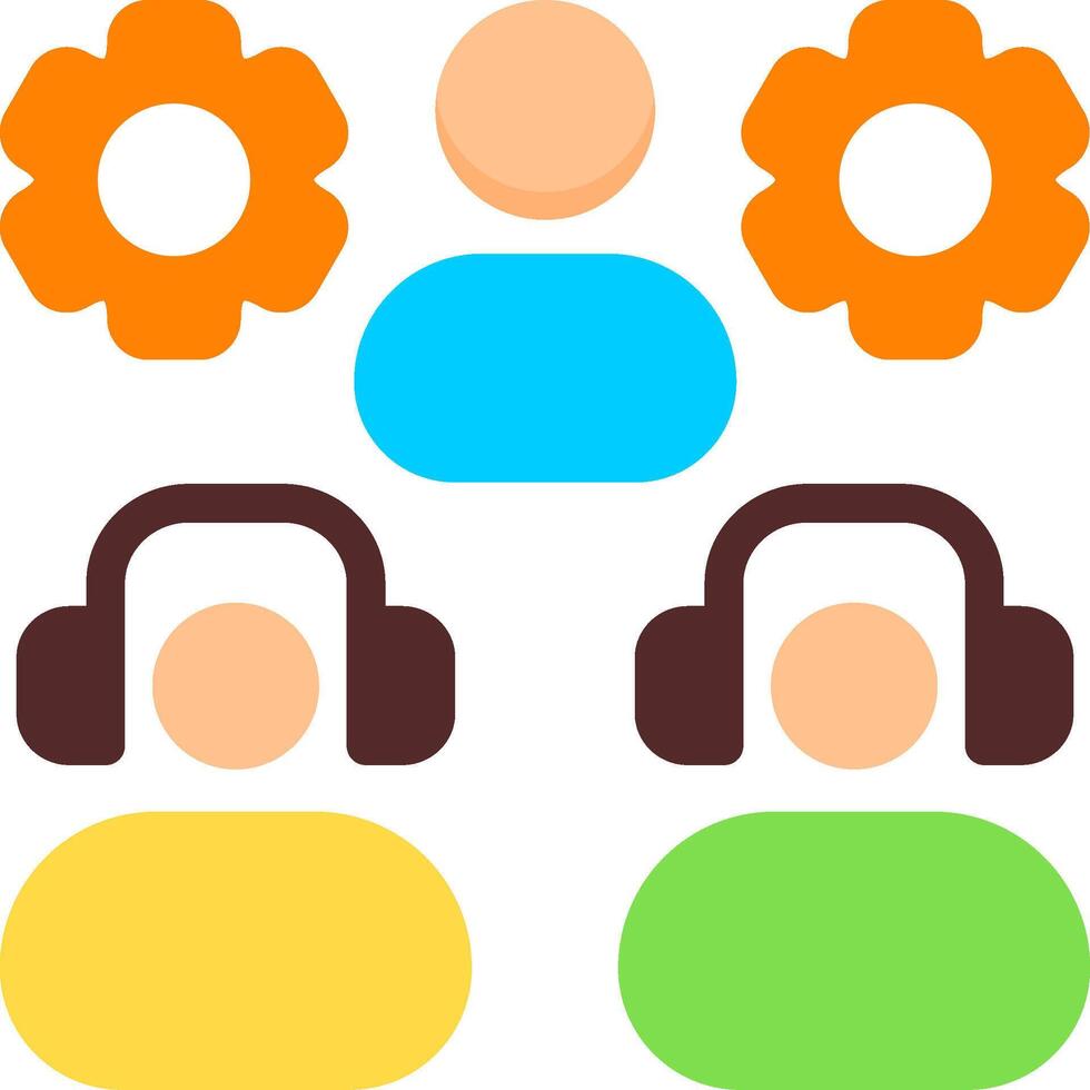 Supportive Team Flat Icon vector