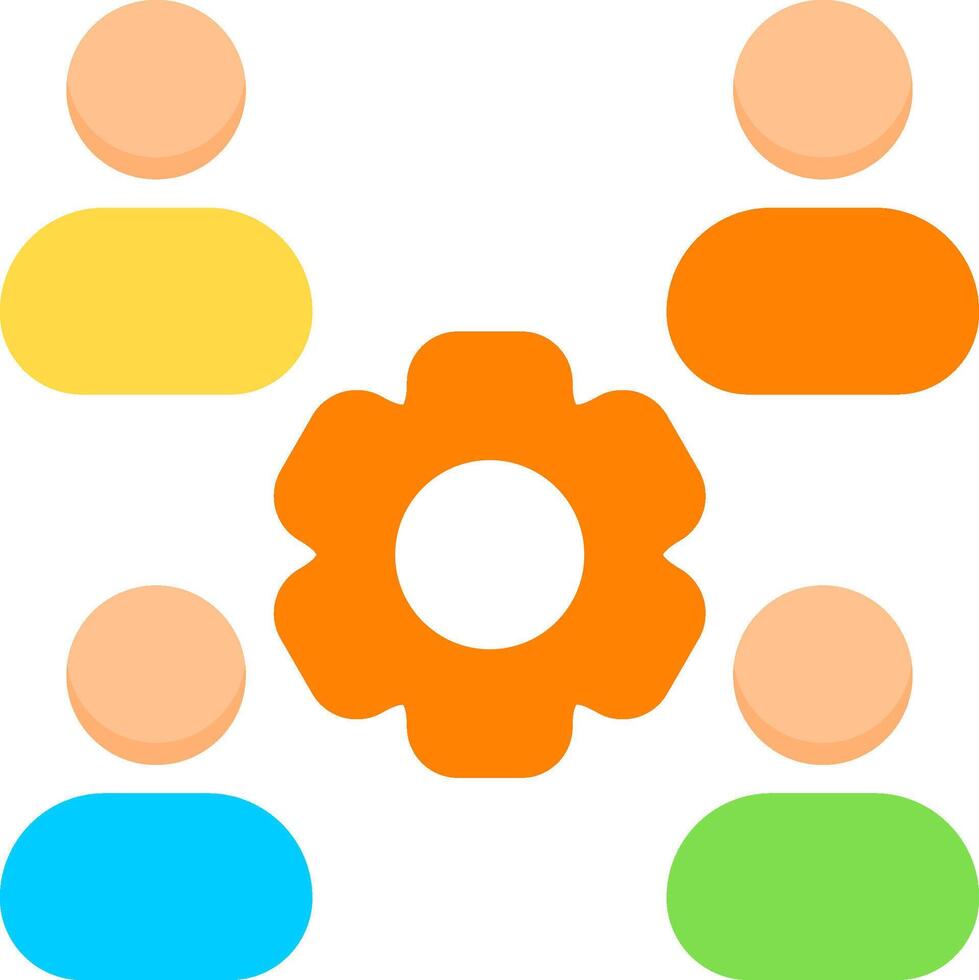 Collaborative Workflow Flat Icon vector