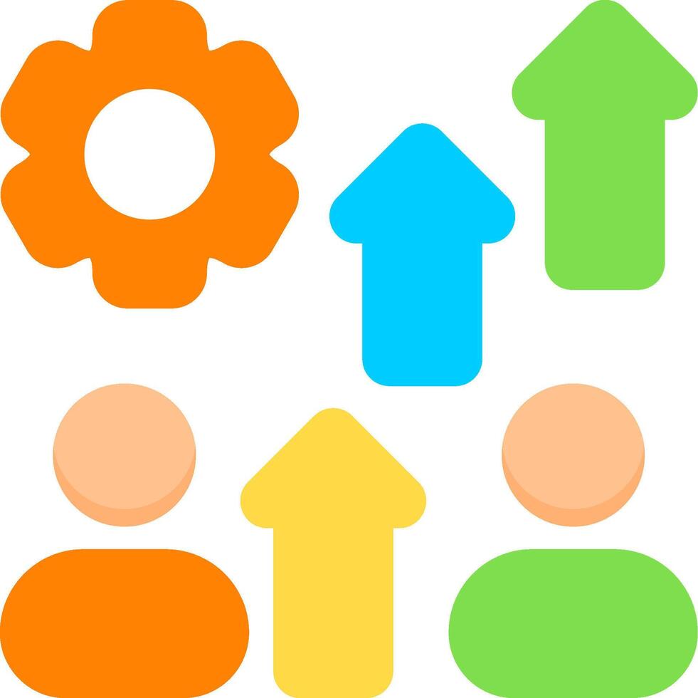Cooperative Growth Flat Icon vector