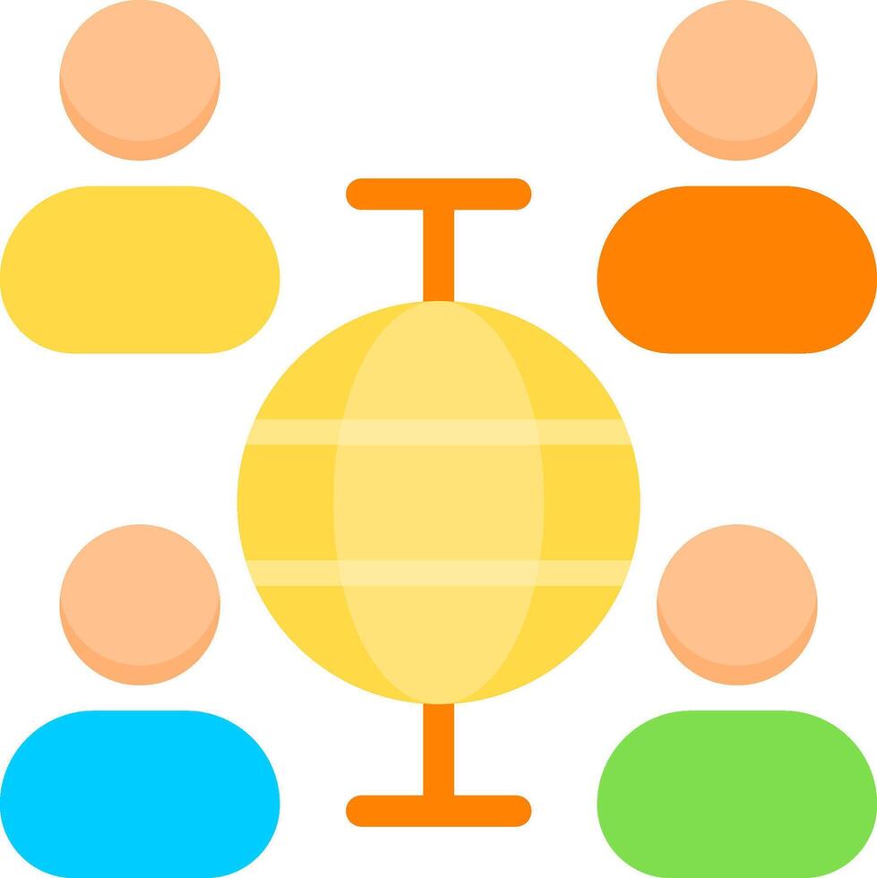 Virtual Team Flat Icon vector