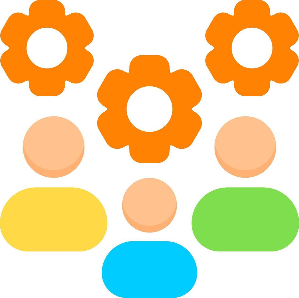 Team Support Network Flat Icon vector