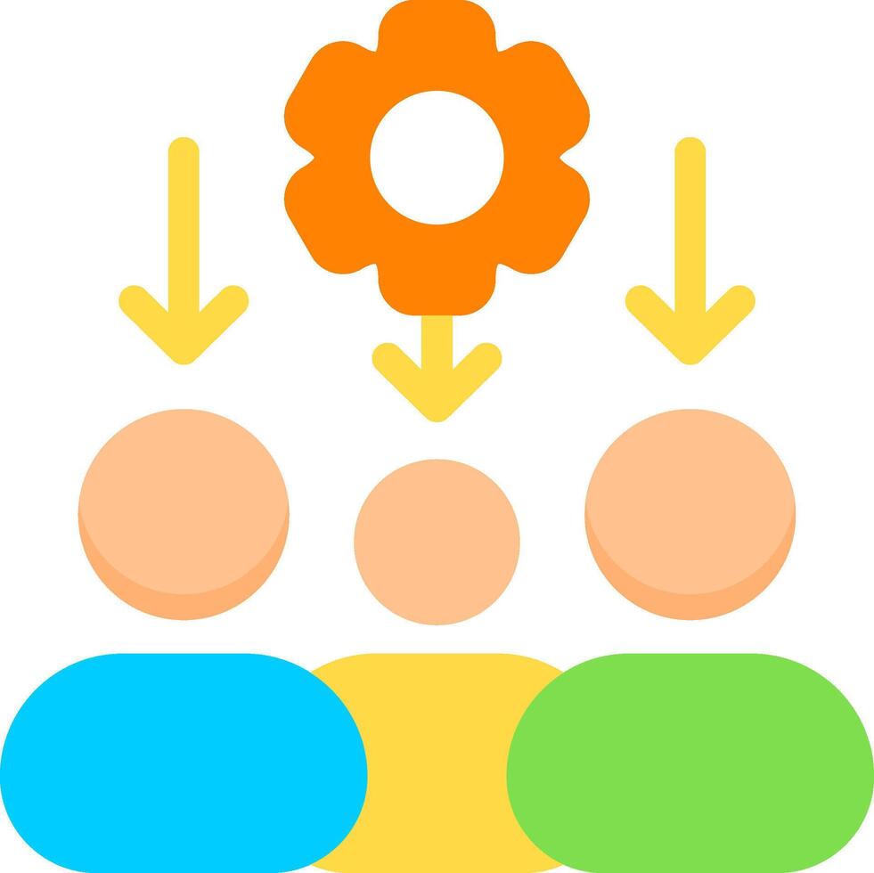Team Workload Distribution Flat Icon vector