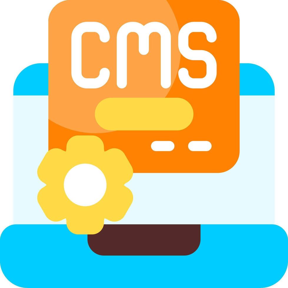 Content Management System Flat Icon vector