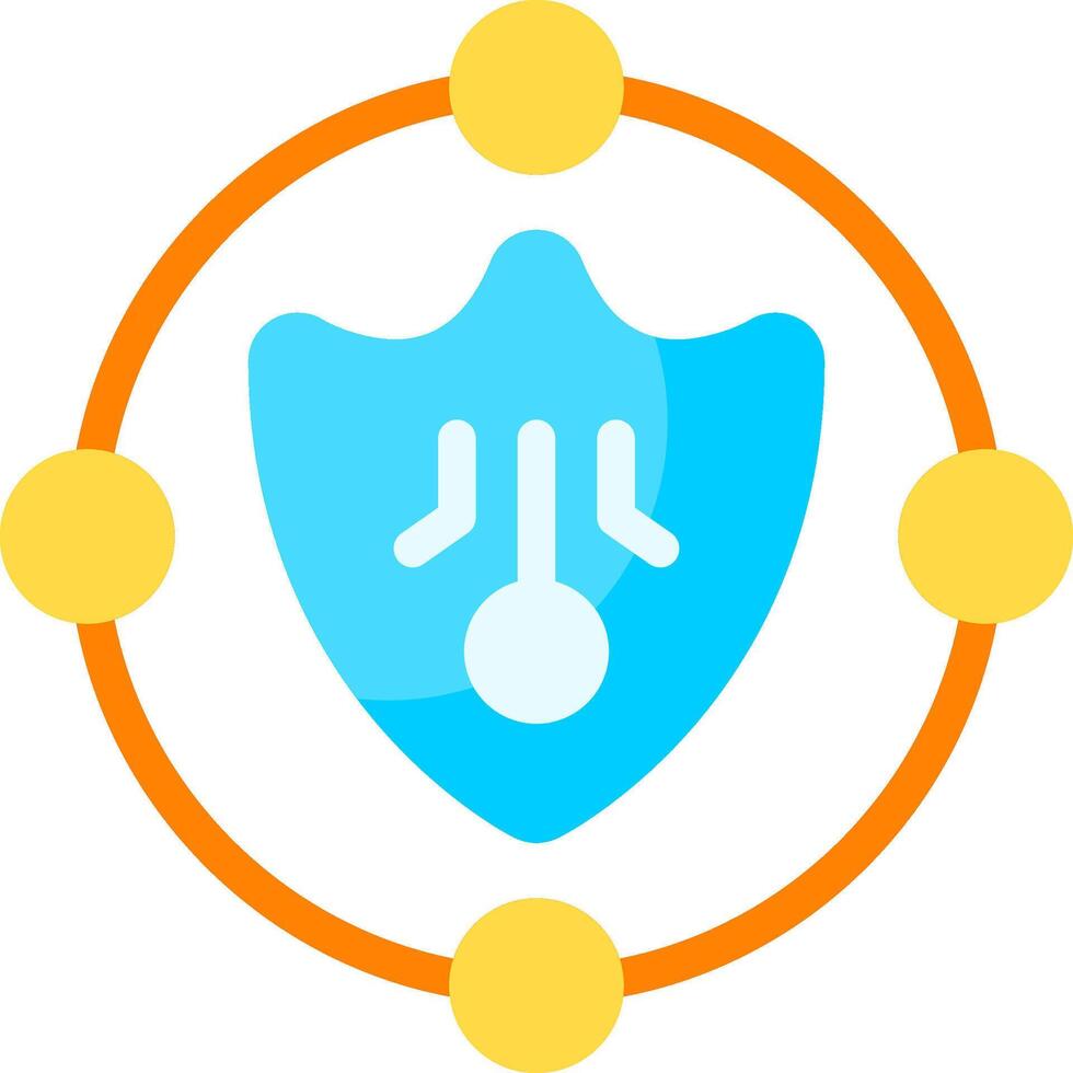 Cybersecurity Flat Icon vector
