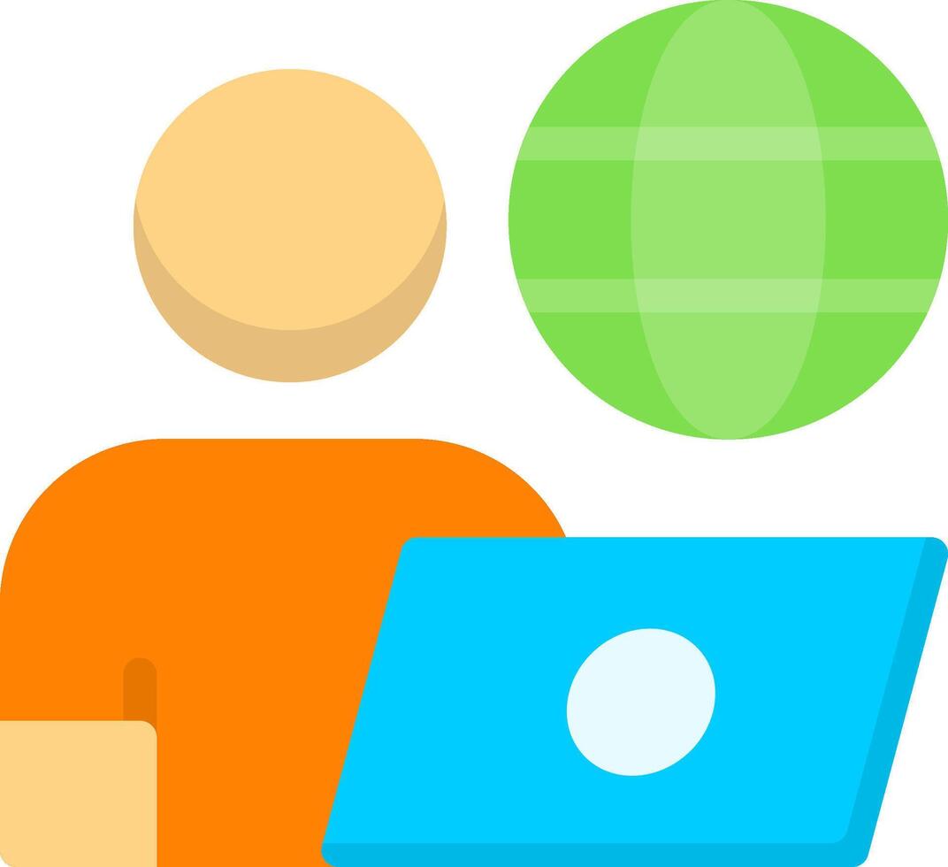 Remote Work Flat Icon vector