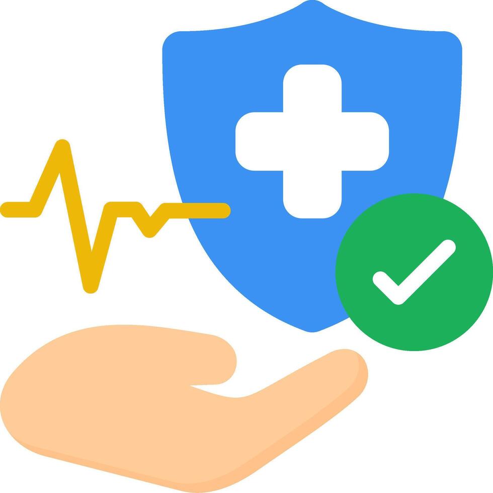 Wellness Shield Flat Icon vector