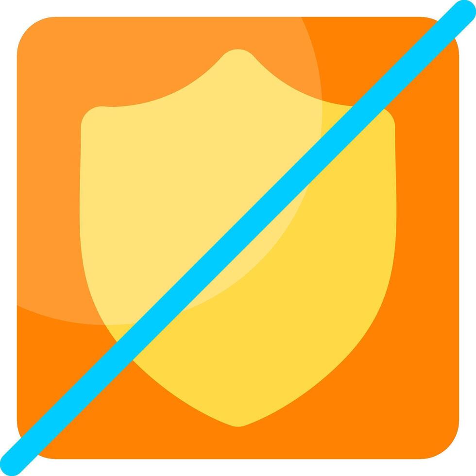 Shield Slash Flat Icon vector