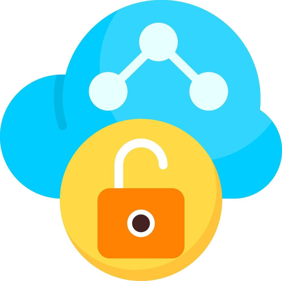 Network Unloack Colorful Icon vector
