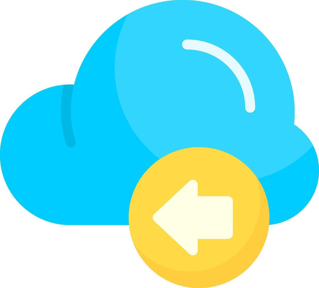 Cloud Undo Flat Icon vector