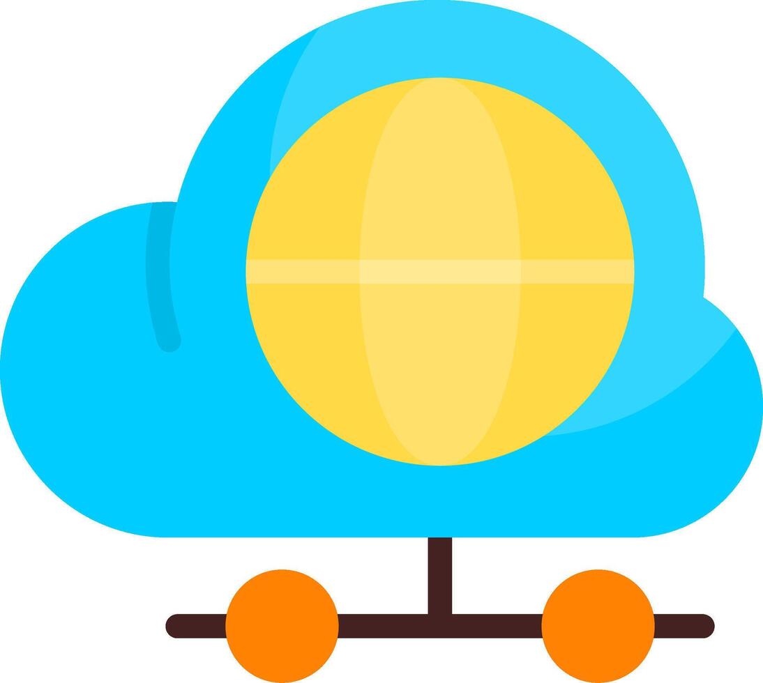 Global Sever Flat Icon vector