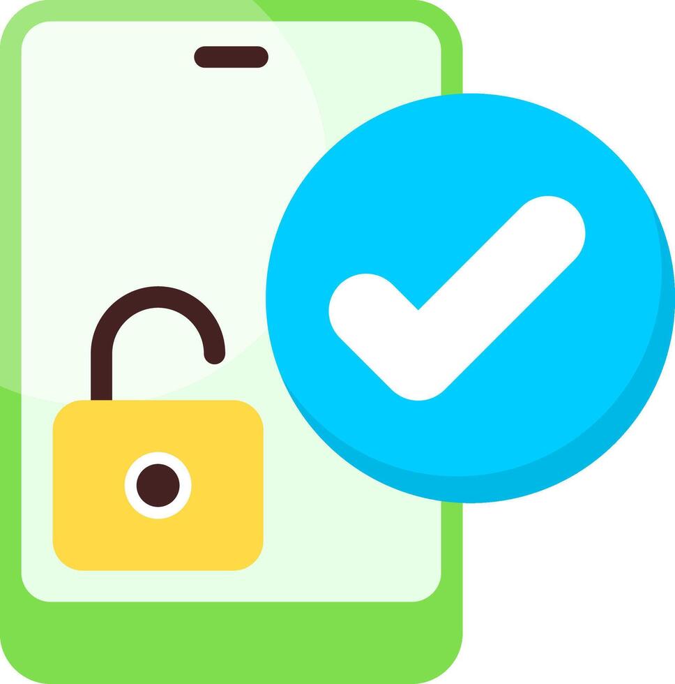 Unlock Phone Flat Icon vector
