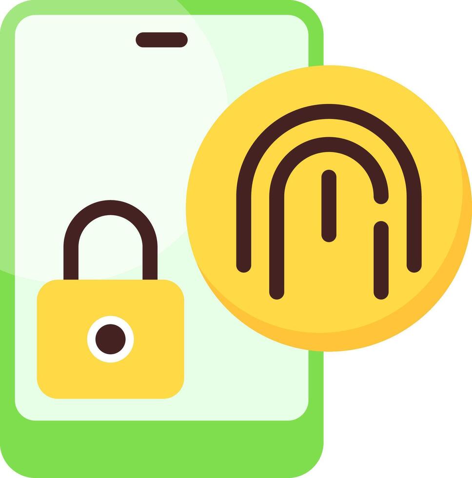 Fingerprint Security Flat Icon vector