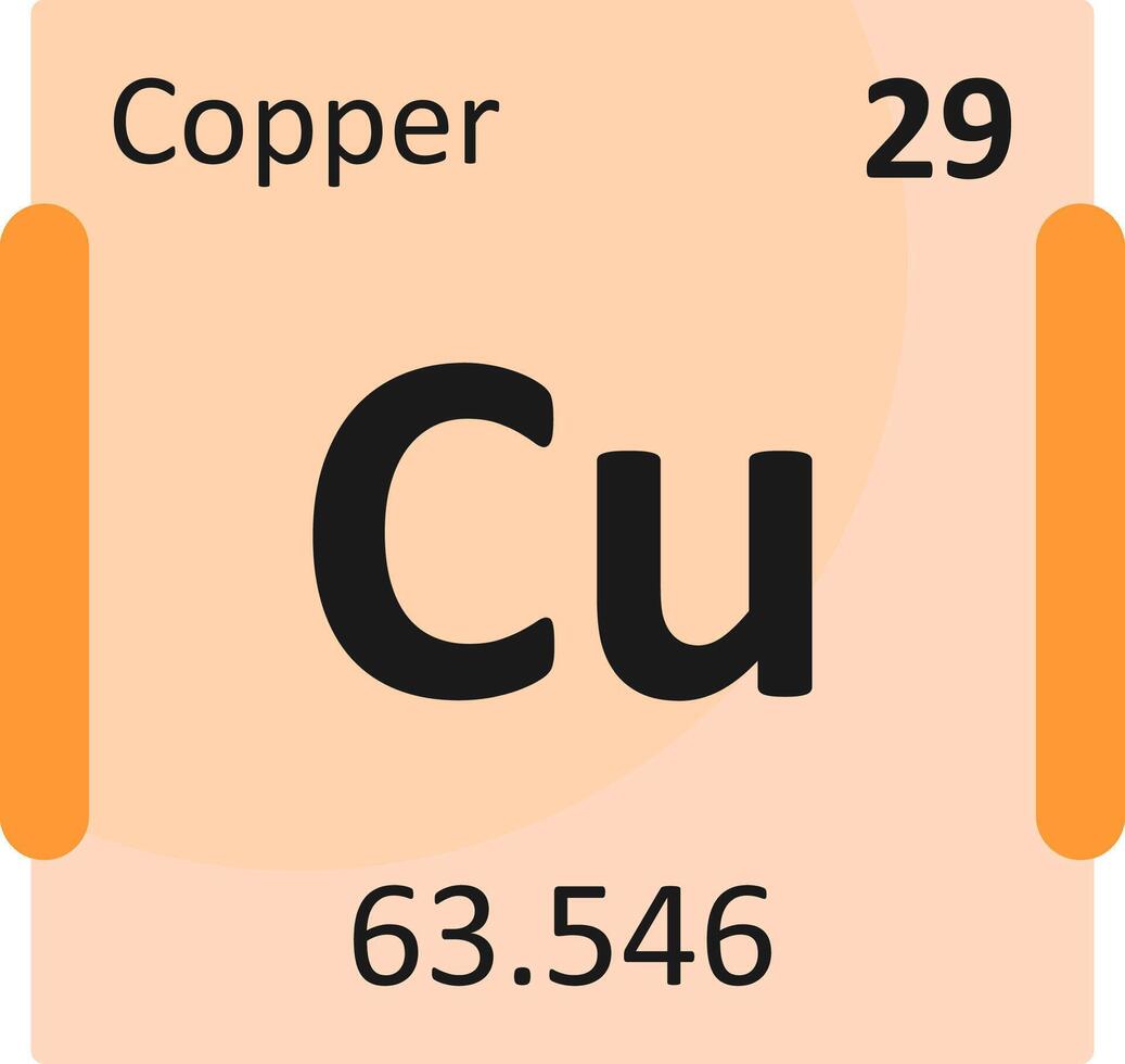 Copper Periodic Table Icon vector