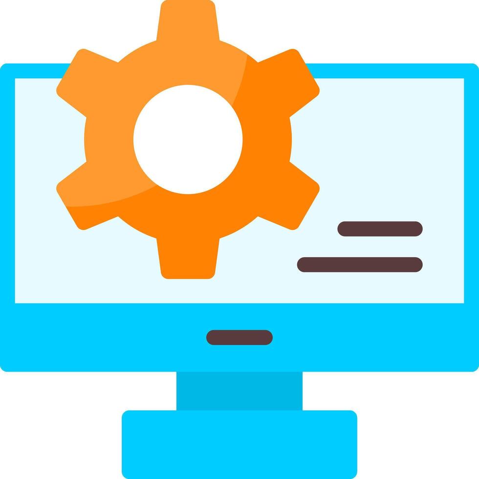 Configure Monitor Flat Icon vector