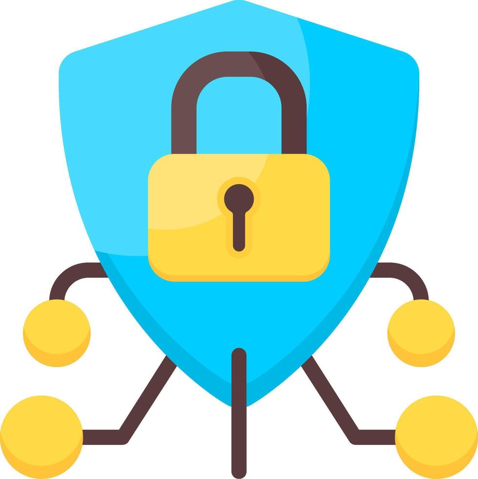 Cyber Security Flat Icon vector