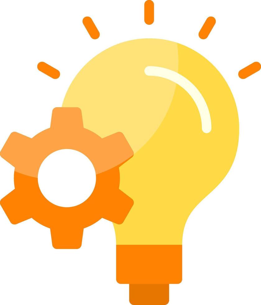 Bulb Cog Flat Icon vector