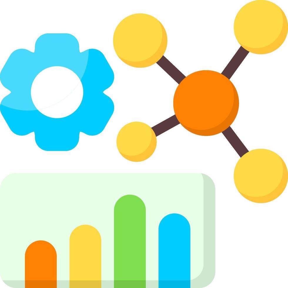 Bayesian Networks Flat Icon vector