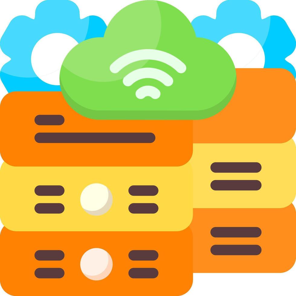 Data Warehousing Flat Icon vector