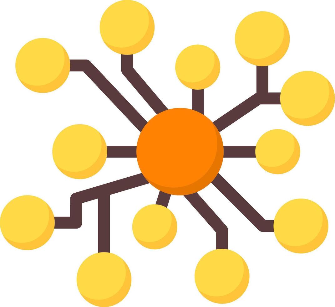 Neural Networks Flat Icon vector