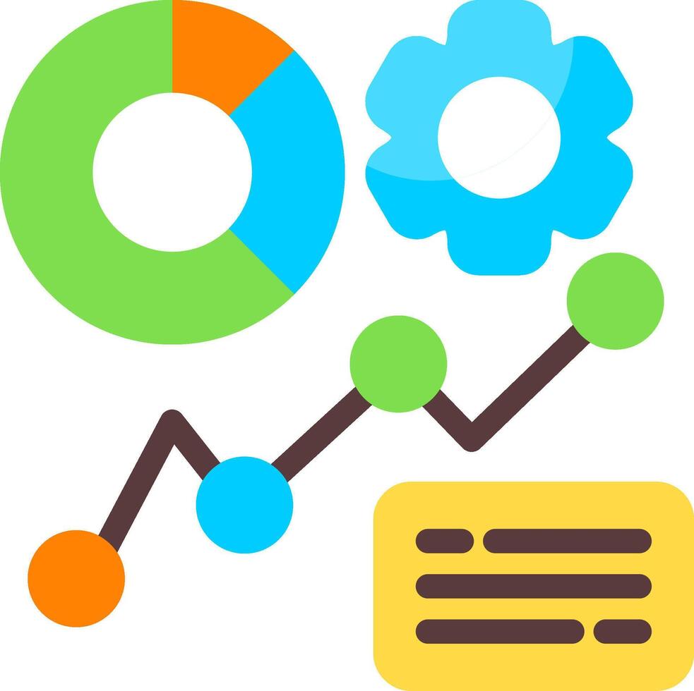 Regression Analysis Flat Icon vector