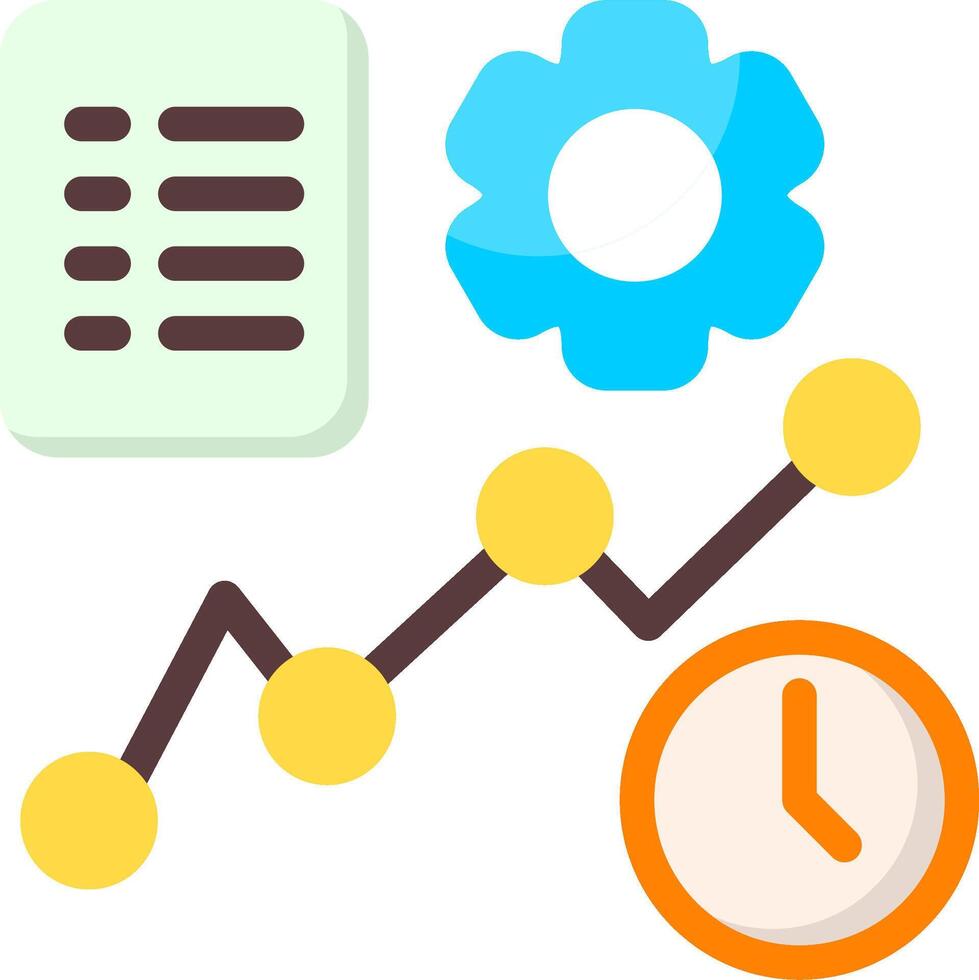 Time Series Analysis Flat Icon vector