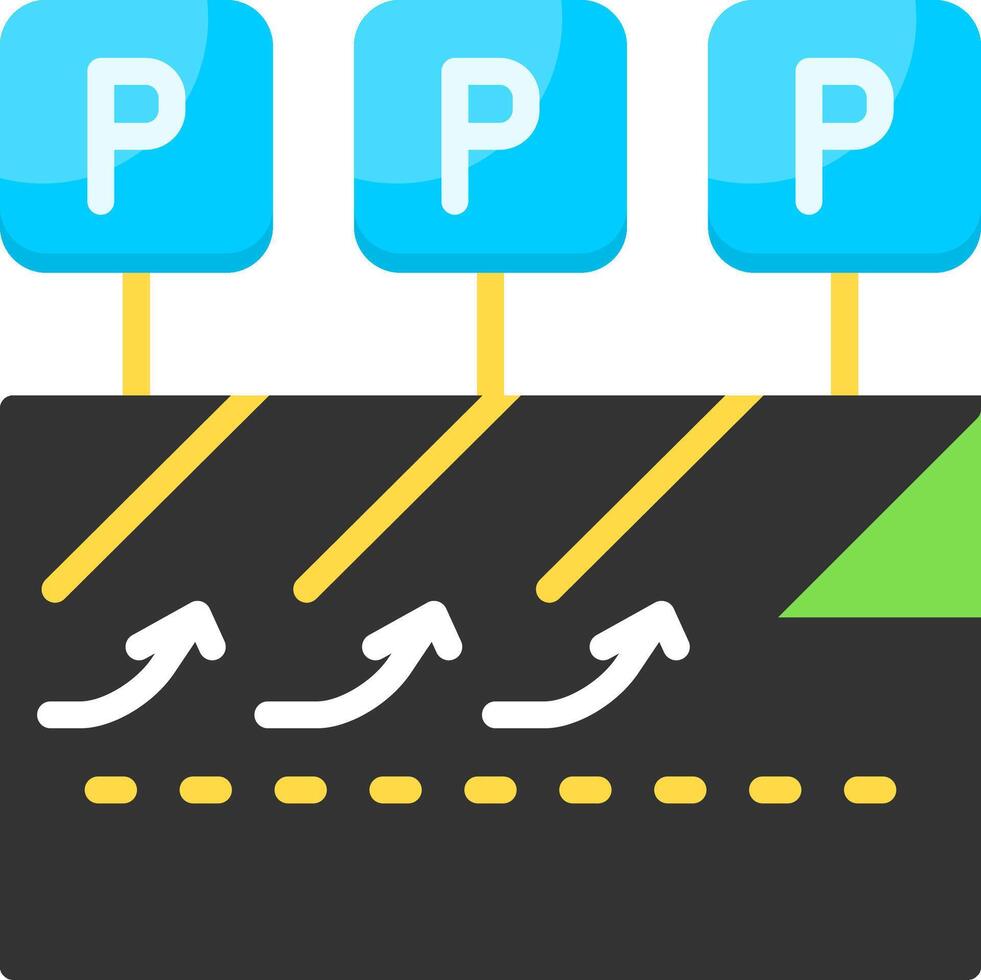 Diagonal parking Flat Icon vector