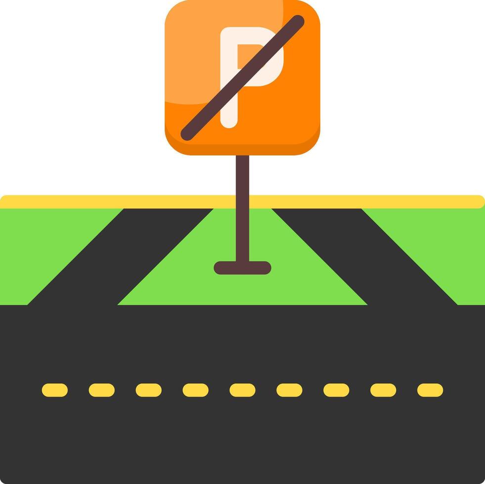 No parking Flat Icon vector