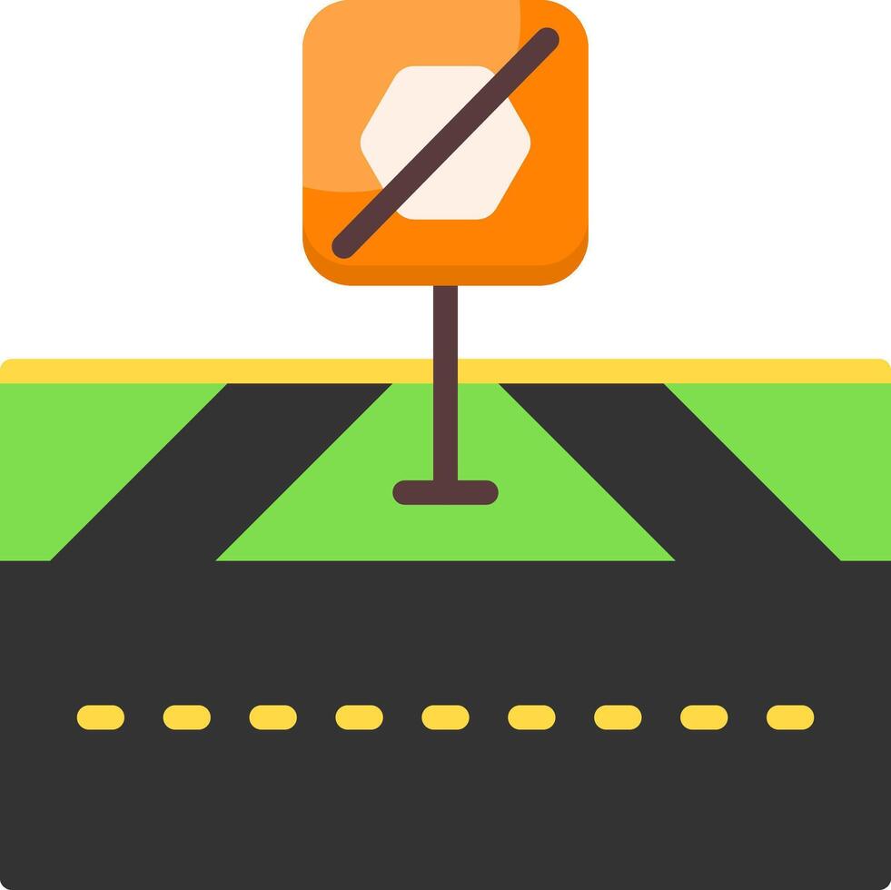 No stopping Flat Icon vector