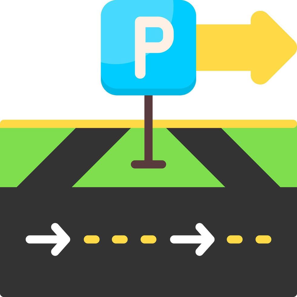 Parking permitted zone Flat Icon vector