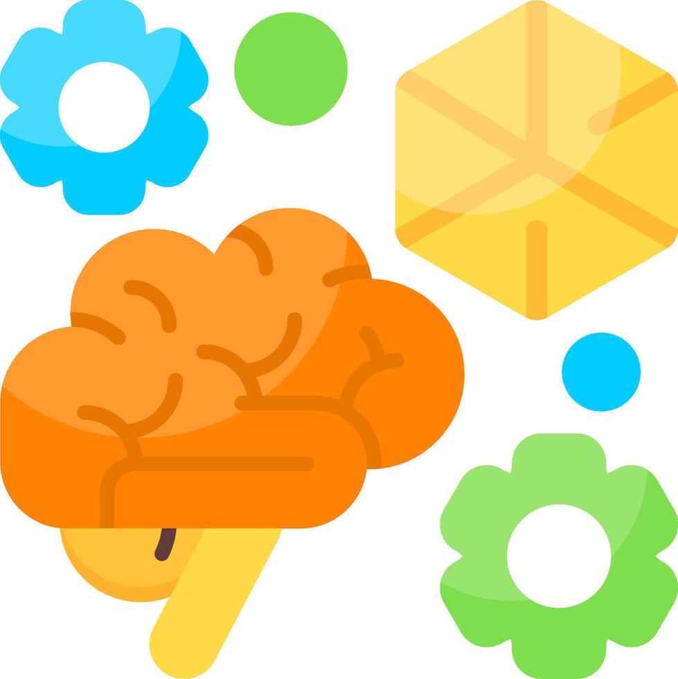Abstract Thinking Process Flat Icon vector