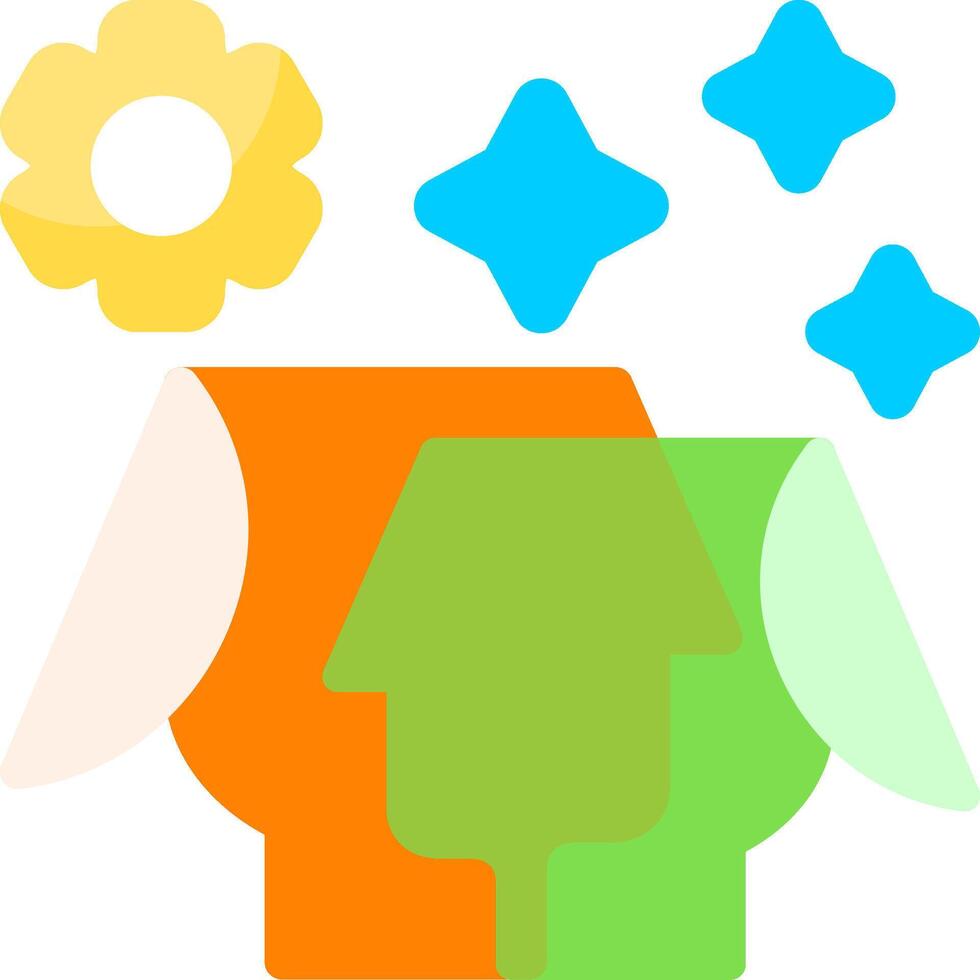 Self Reflection Flat Icon vector