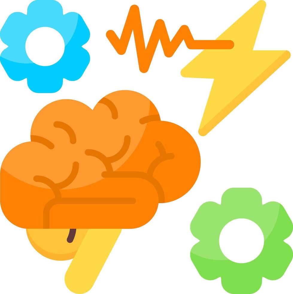 Brainwave Function Flat Icon vector