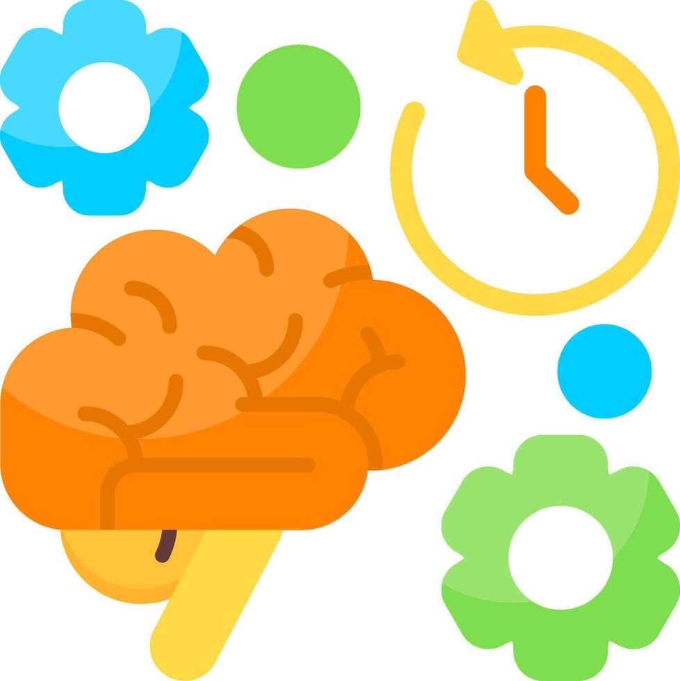 Short-Term Memory Process Flat Icon vector