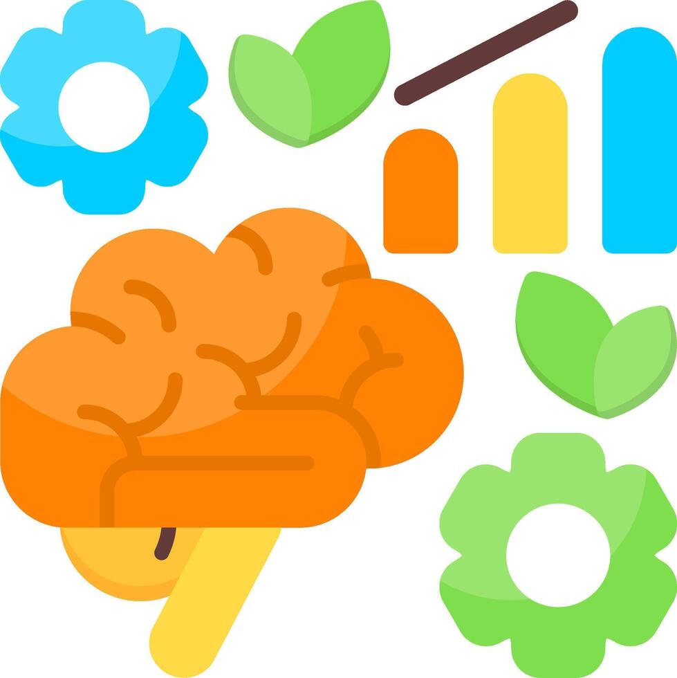 Brain Development Flat Icon vector
