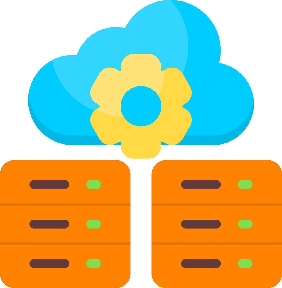 Database Hosting ColorfulIcon vector