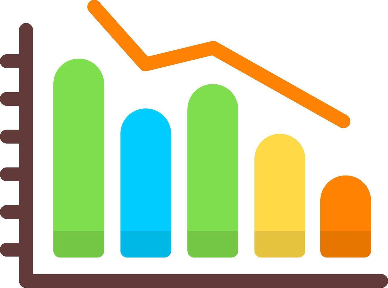 Declining Graph Flat Icon vector