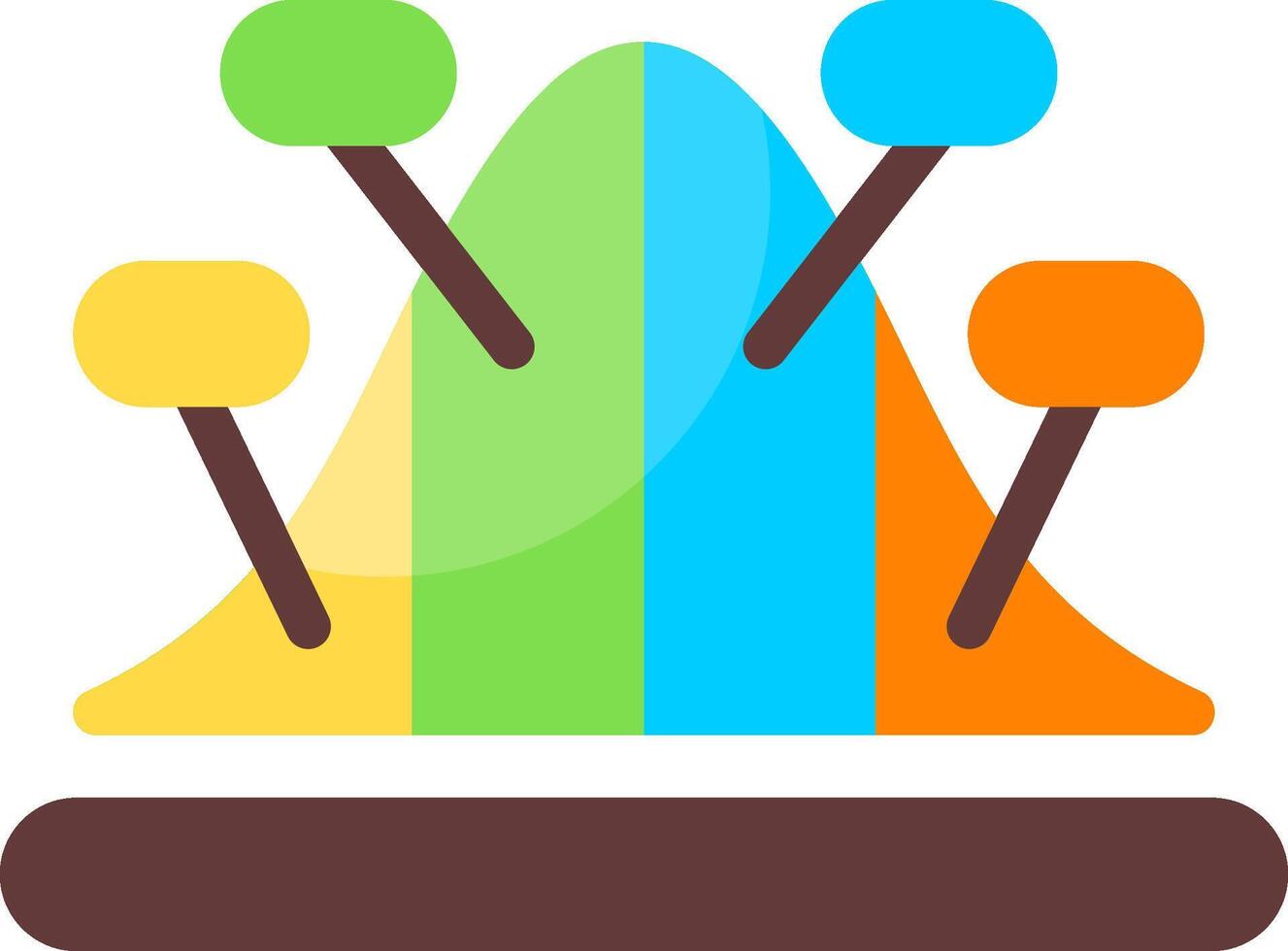 Bell Curve Graph Flat Icon vector
