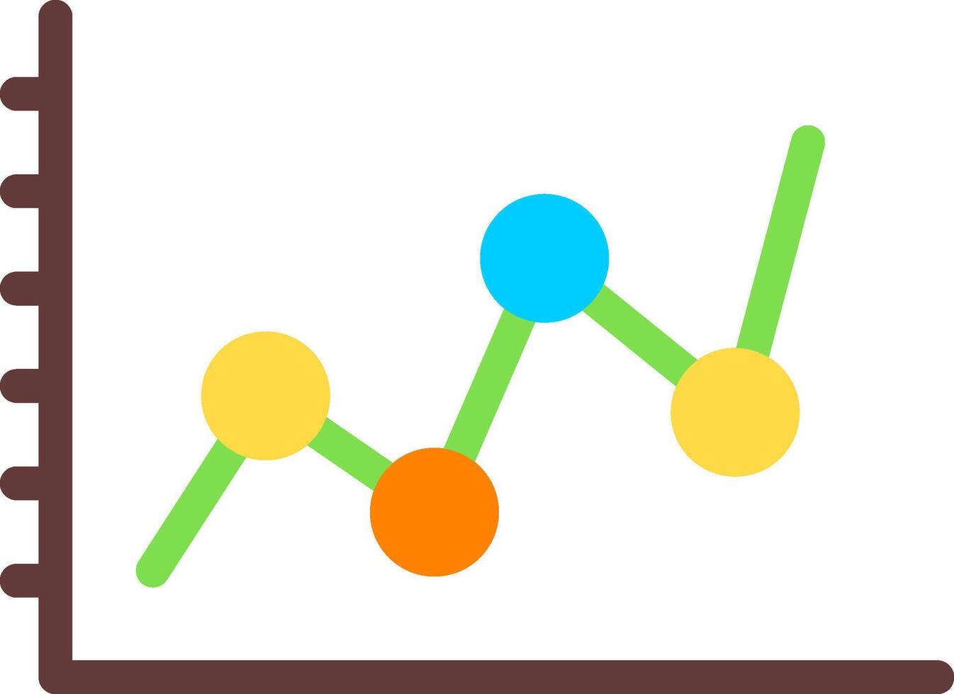 Rising Line Graph Flat Icon vector