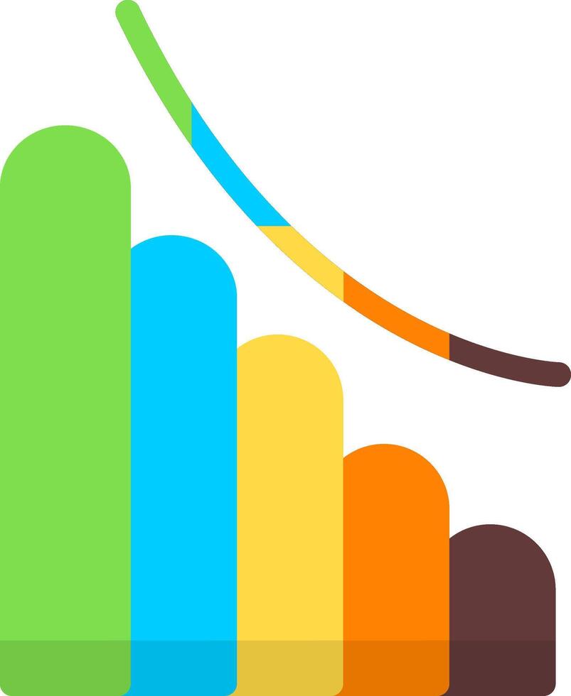 Downward Trend in Graph Flat Icon vector