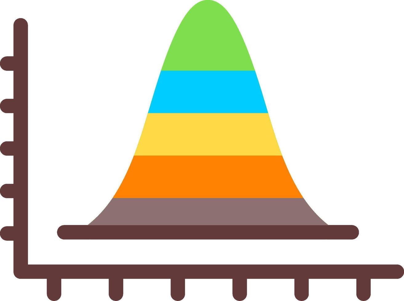 Bell Curve on Graph Flat Icon vector