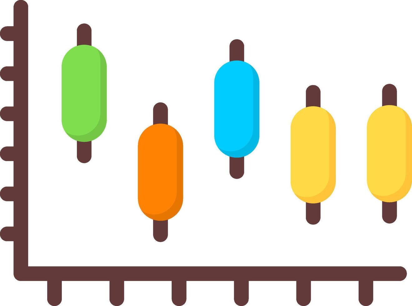 Candlestick Chart Flat Icon vector