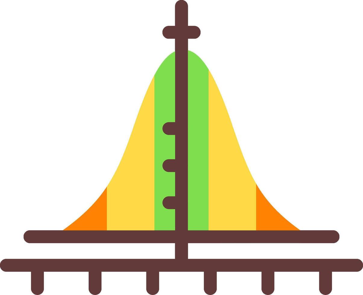 Bell Shaped Graph Flat Icon vector